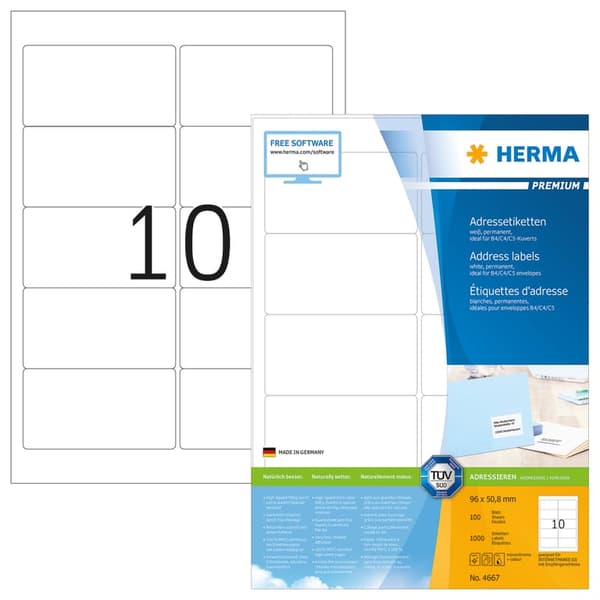 HERMA Premium - laminerede adressemærk