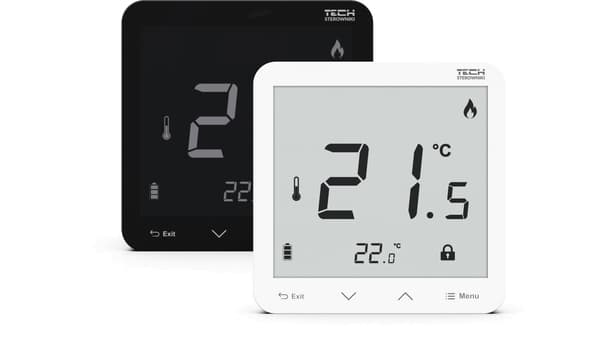 Tech Trådlös Rumstermostat R-8pz PLUS, Rum, Drivs med 230V, Infälld Montering, Vit STR8PZPLUSWH