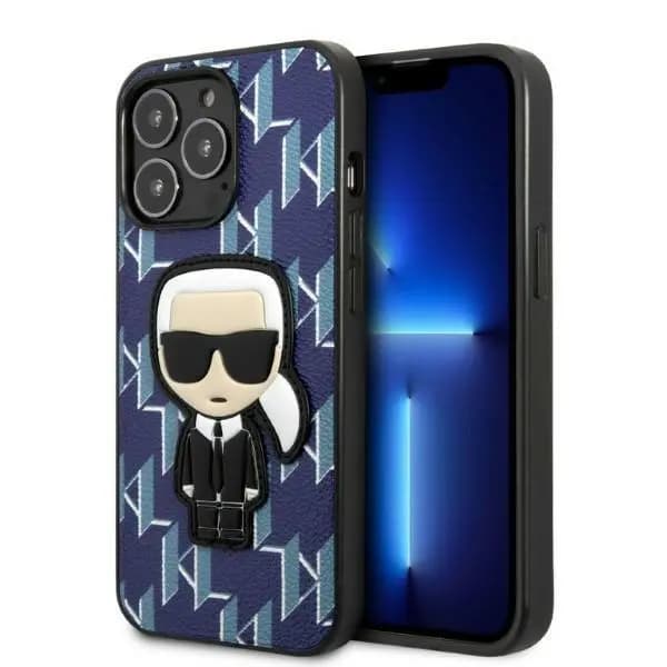 Karl Lagerfeld KLHCP13XPMNIKBL iPhone 13 Pro Max 6.7\" Hardcase blå/blå Monogram Ikonik Patch