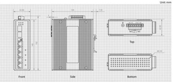 LevelOne IES-0600 industriel 6-ports Gigabit-switch