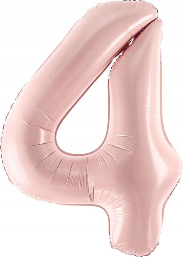 Folieballong Siffra \"4\", 72cm, ljusrosa