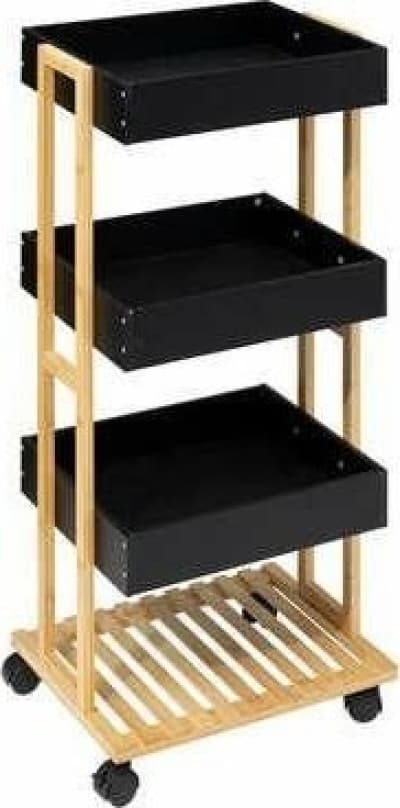 5five Universal mobil reol med 4 niveauer, 30 x 41 x 88 cm, farve sort