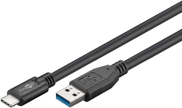 Goobay 71221 USB-C–USB A 3.0 -kaapeli, musta, 2 m