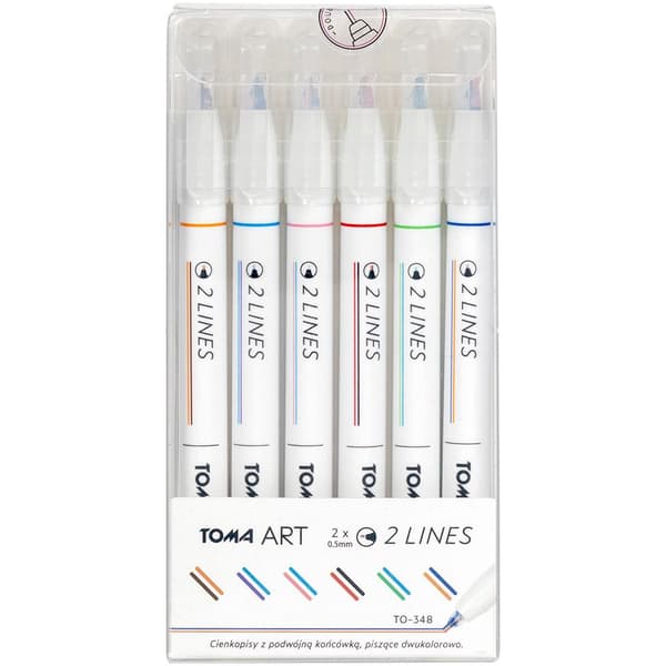 2 linjer 6 farver TOMA fineliner