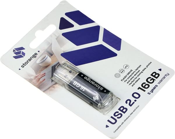 Tallennusmuisti 16 Gt | Perus | USB 2.0 | musta