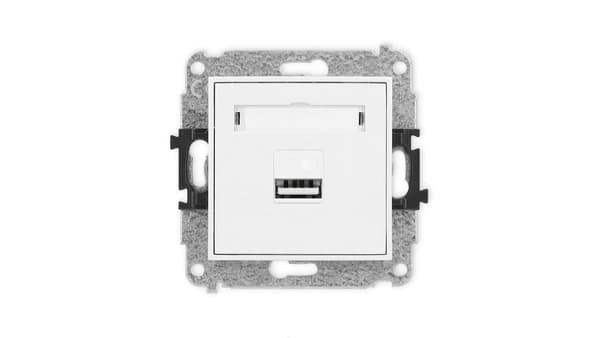 MINI Enkel USB-laddarmekanism, 5V, 2A Mattvit 25MCUSB-3