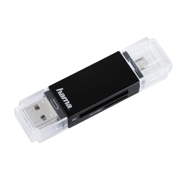 Hama USB 2.0 OTG kortlæser Basic SD/microSD sort