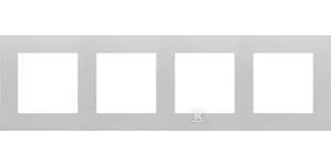 Simon 55 4-faldig ram LINE Aluminium matt TR4/143