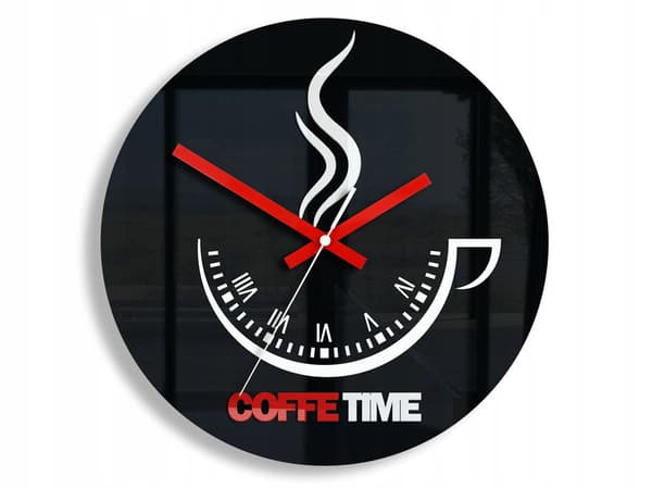 VÄGGKLOCKA COFFEE TIME II SVART