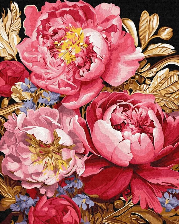 Mal efter tal - Blomsterinspiration 40x50cm
