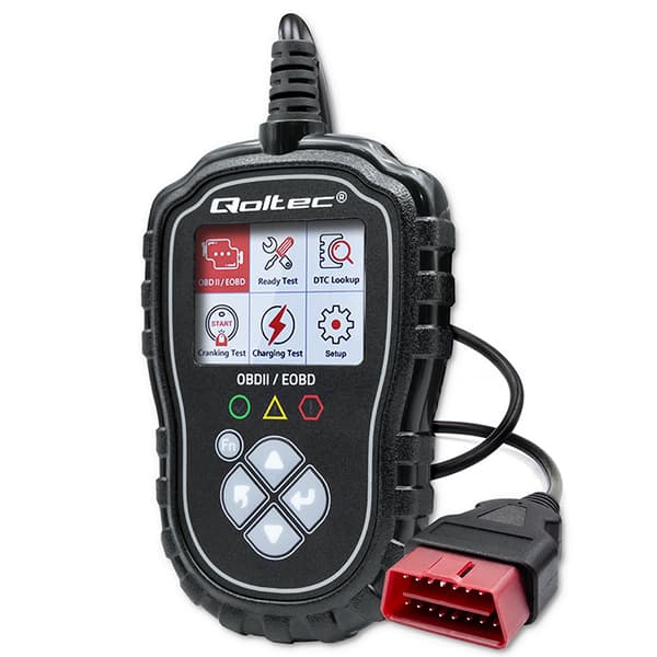 Qoltec Digital Diagnostisk Testare ProLine | OBD2 EOBD | Polsk MENY | 8V-25V | Dubbelsystem