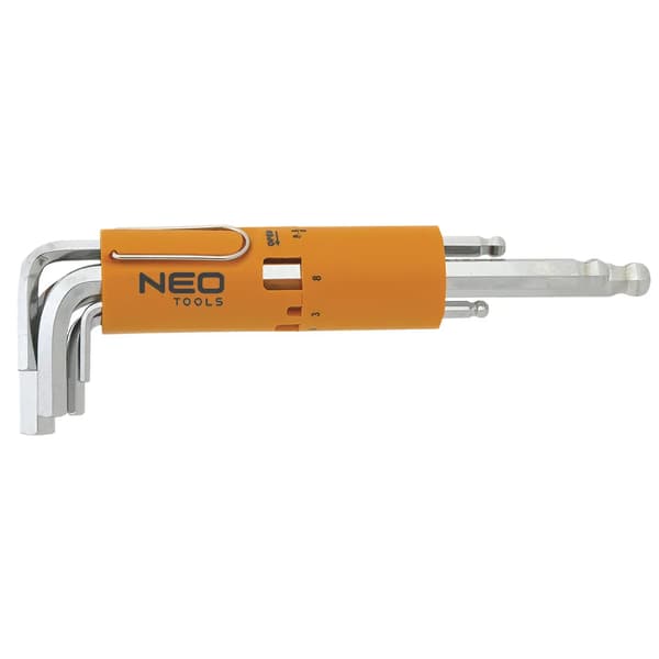 Neo unbrakonøgle sæt type L 2-10mm med kugle 8 stk (09-523)