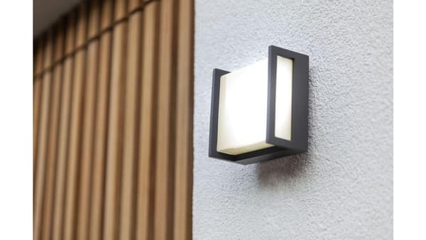 Ulkoseinävalaisin QUBO LED 8W 3000K IP54 - antrasiitti
