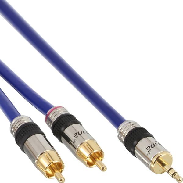 InLine RCA/jakki-kaapeli, 2x RCA - 3,5 mm liitäntä - 2m