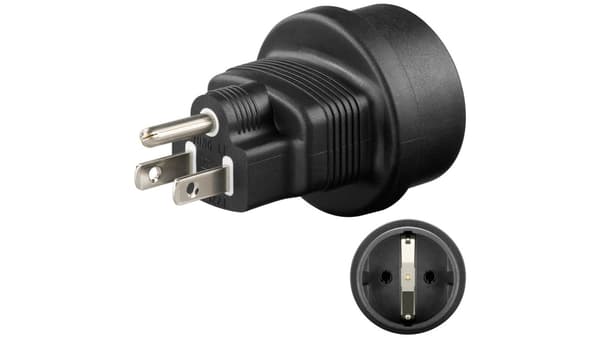 MicroConnect Universal-adapteri US/Schuko Tämä adapteri ei muunna linjajännitettä!