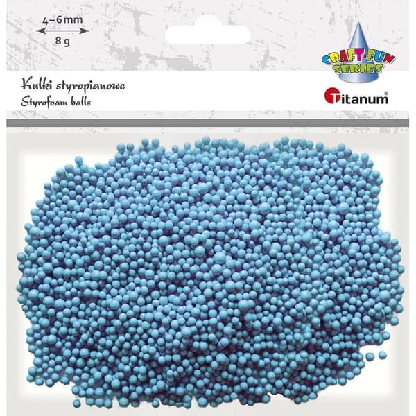 Styrofoamkugler 8g lyseblå blanding 4-6mm