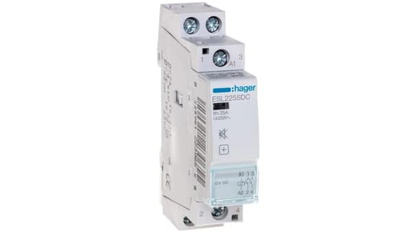 Hager Modulær Kontaktor 2Z 12V AC/DC (ESL225SDC)