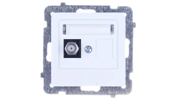 AS Antennuttag typ F för ram vit GPA-1GF/m/00
