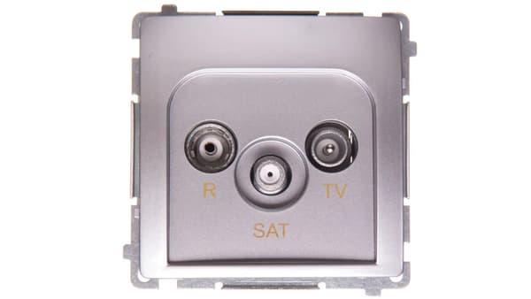 Kontakt-Simon Antennestikdåse Simon Basic R-TV-SAT 10dB sølvmat (BMZAR-SAT10/P.01/43)