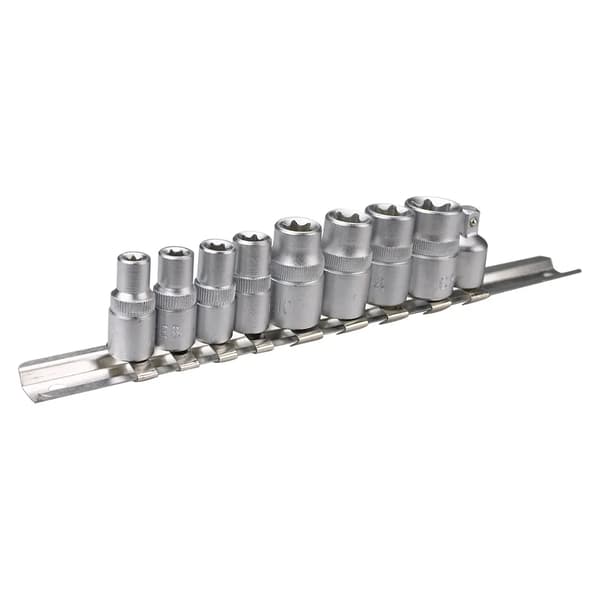 Topex Topnøglesæt Torx 1/4\" 3/8\" E5-E16 10 dele (39D375)