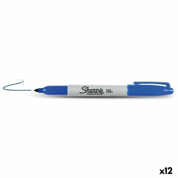 Permanent markør Sharpie Fin Spids Blå 0,9 mm (12 enheder)