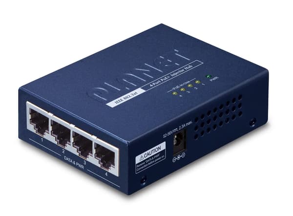 PLANET 4-Port PoE Injector Hub - 120 W