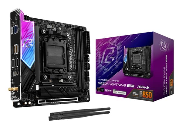 ASRock Phantom Gaming B850I LIGHTNING WIFI - bundkort - mini ITX - Socket AM5 - AMD B850