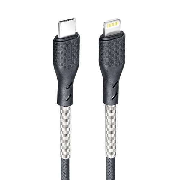 FORCELL Carbon-kabel Typ C till iPhone Lightning 8-pin Power Delivery PD27W CB-01C svart 1 meter