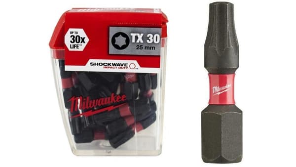 Slagbits til TORX TX30 25mm 1/4 SHOCKWAVE 25 stk. MILWAUKEE