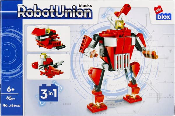 Rakennuspalikat Alleblox RoboTunion 65 osaa punainen AB8029