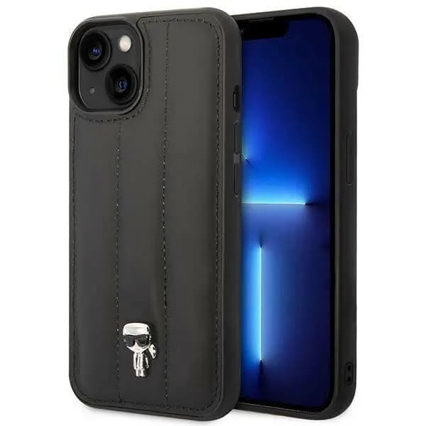 Karl Lagerfeld Puffy Ikonik Pin Case til iPhone 14 Plus – Sort