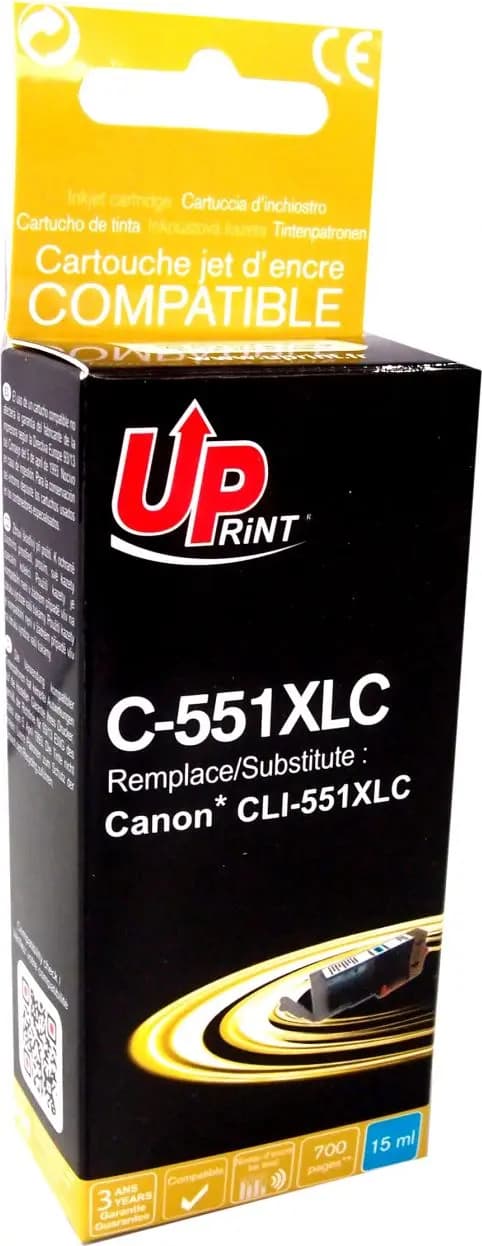 UPrint bläckpatron C-551XLC/CLI551C XL (cyan)