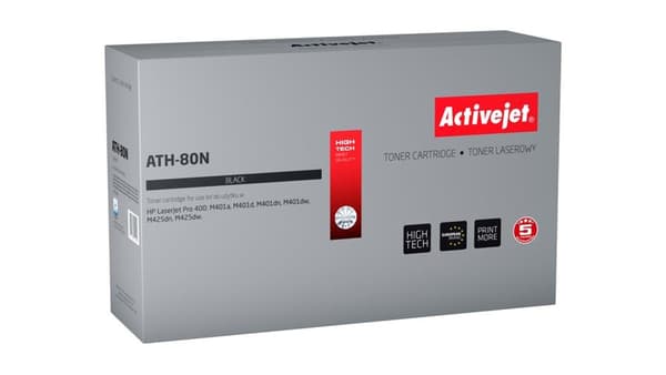 Activejet ATH-80N (erstatning for HP 80A CF280A; Supreme; 3500 sider; sort)