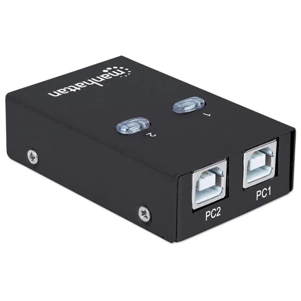 Kytkin Manhattan USB 2.0 2/1, musta