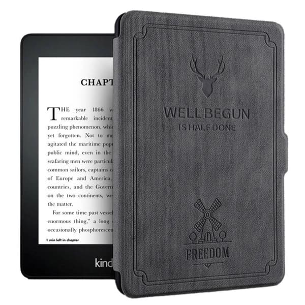Strado-tablettikotelo Smart Motto Case Kindle Paperwhite 1/2/3:lle (harmaa) universaali