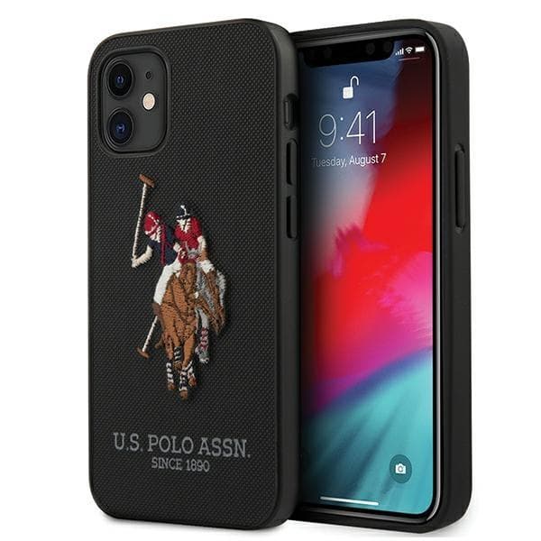 US Polo USHCP12SPUGFLBK iPhone 12 mini 5,4\" sort Polo Embroidery Collection