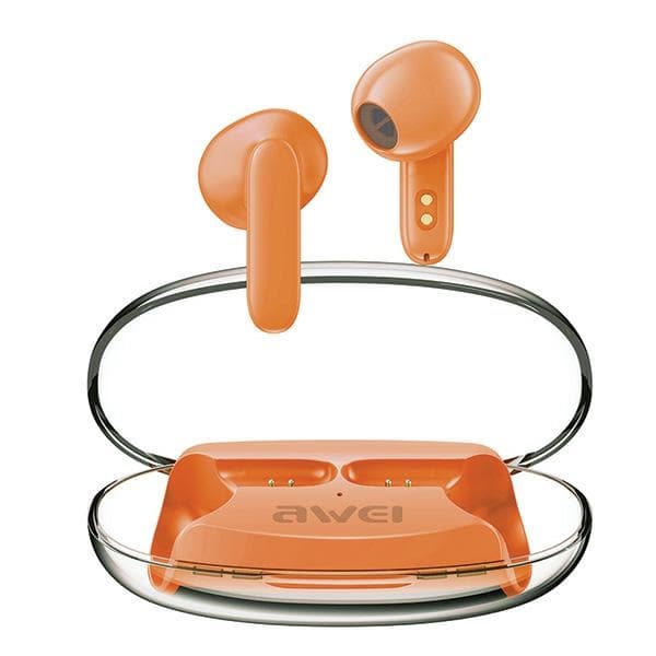 AWEI BLUETOOTH HOVEDTELEFONER 5.3 T85 ENC TWS + ORANGE / ORANGE DOCKINGSTATION