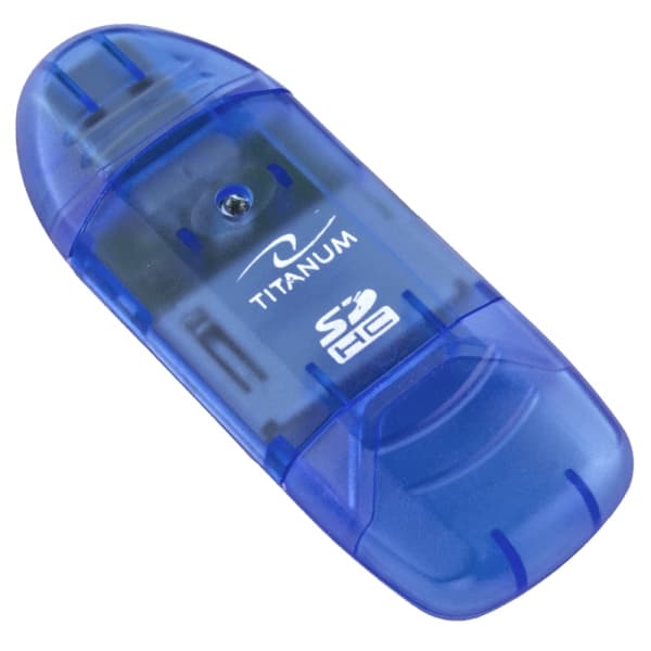 TITANUM TA101B SDHC USB 2.0 -KORTINLUKIJA, SININEN