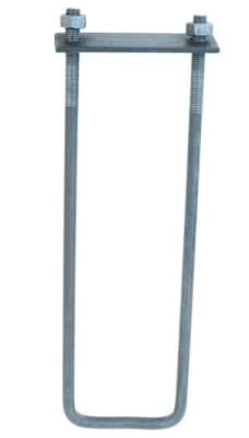 ANKKURI U M12L-380MM METALLILEVYLLÄ+2 PEHMUSTETTA