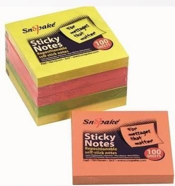 Sticky notes 76x76 neon 100 kort