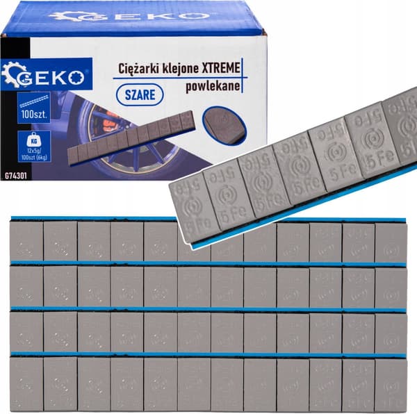 XTREME Klæbevægte Belagt Grå 12x5g - Sæt med 100 Strips (6kg) (4)
