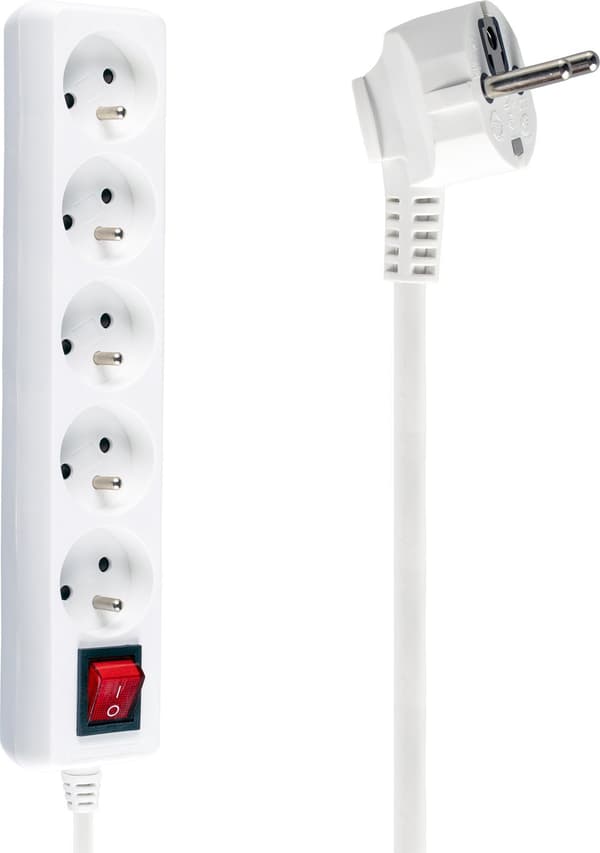 Libox stikdåse 5 stik 1,5 m hvid (LB0085-1,5)