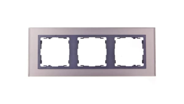 Simon 82 Triple vandret glasramme kobber/sølv ramme grafit 82837-34