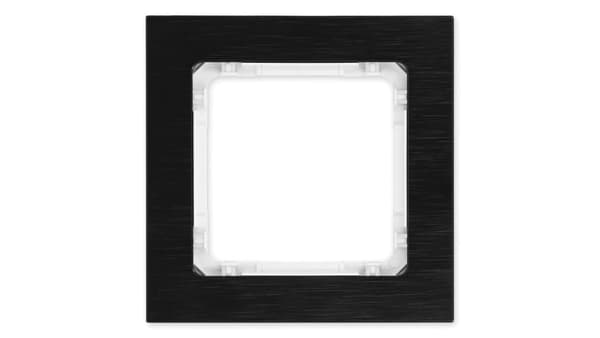 DECO Universalramme enkelt - børstet aluminium (ramme: sort bund: hvid) 12-0-DRA-1