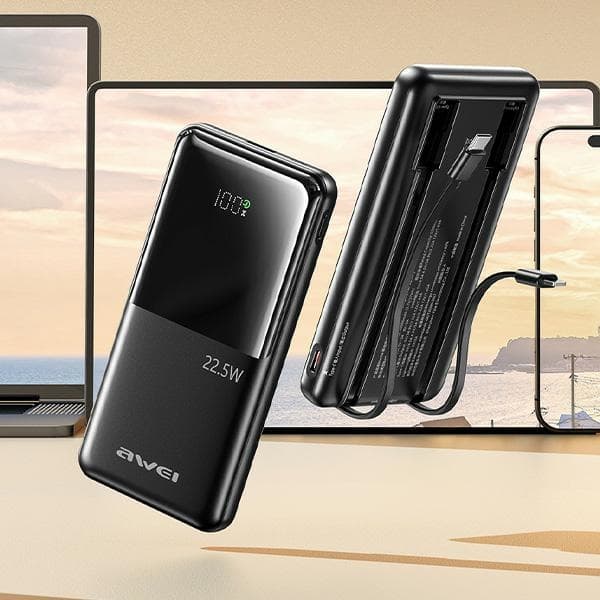 AWEI P76K powerbank 10000mAh 22.5W Digital Display sort