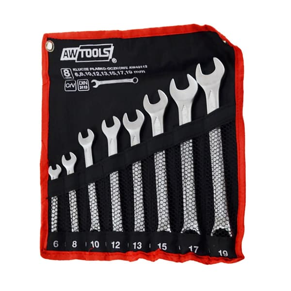 AWTOOLS RINGNØGLESÆT 8 stk. 6,8,10,12,13,15,17,19 mm