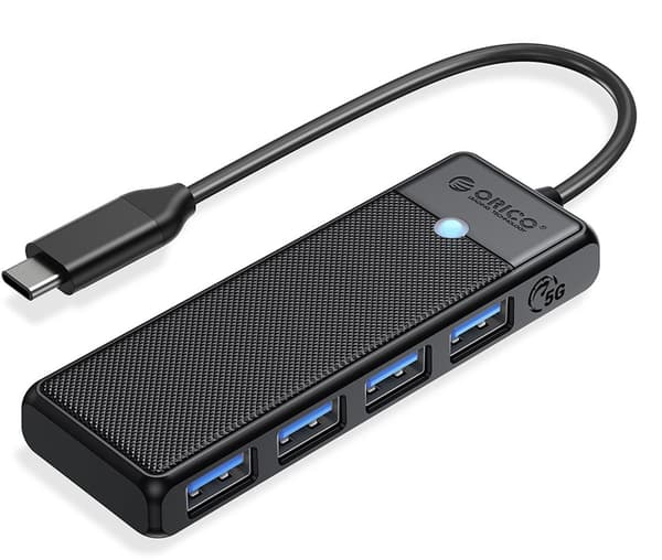 Orico Hub USB-C 4 porte USB-A 3.0 5Gbps sort