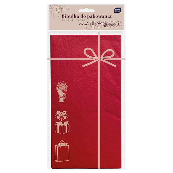 Presentpapper 50x70cm 5 ark rött