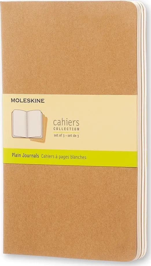 Sæt med 3 notesbøger L 13x21cm 80K sand gloads