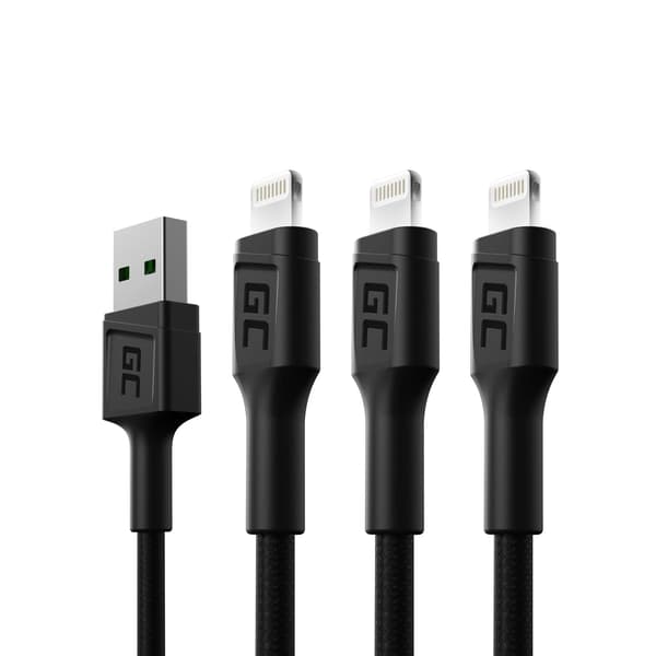 Green Cell KABGCSET06 Lightning-kabel 2 m Sort